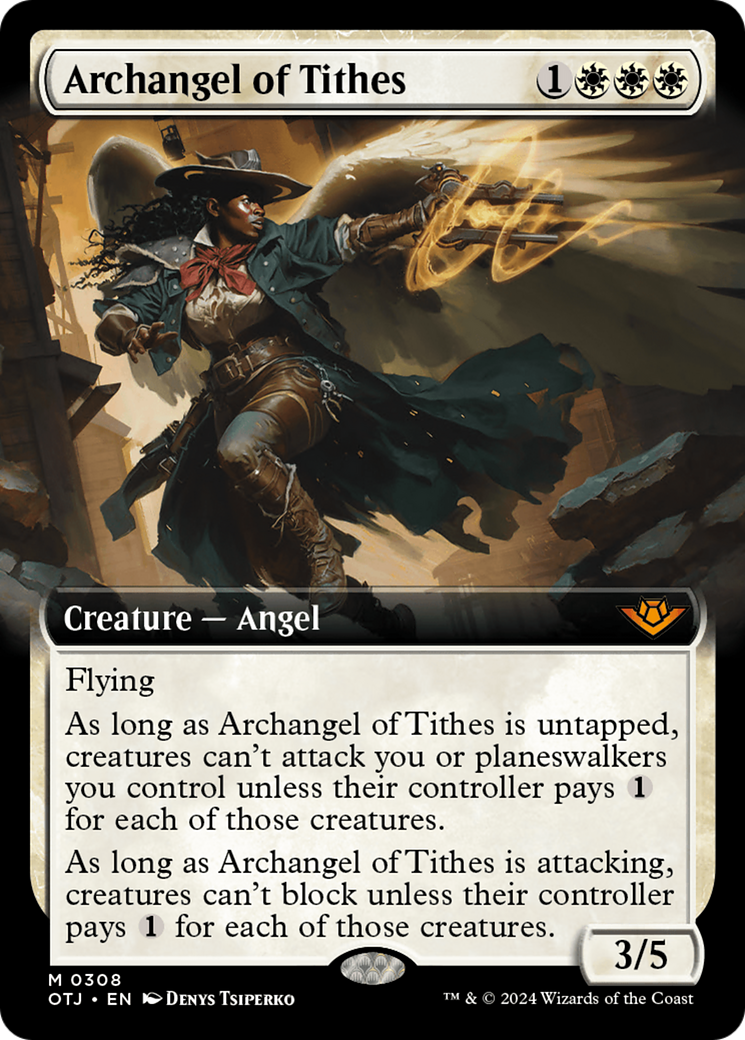 Archangel of Tithes (Extended Art) [Outlaws of Thunder Junction] | Chromatic Games