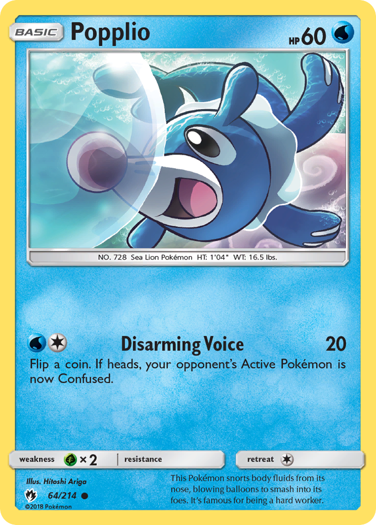 Popplio (64/214) [Sun & Moon: Lost Thunder] | Chromatic Games