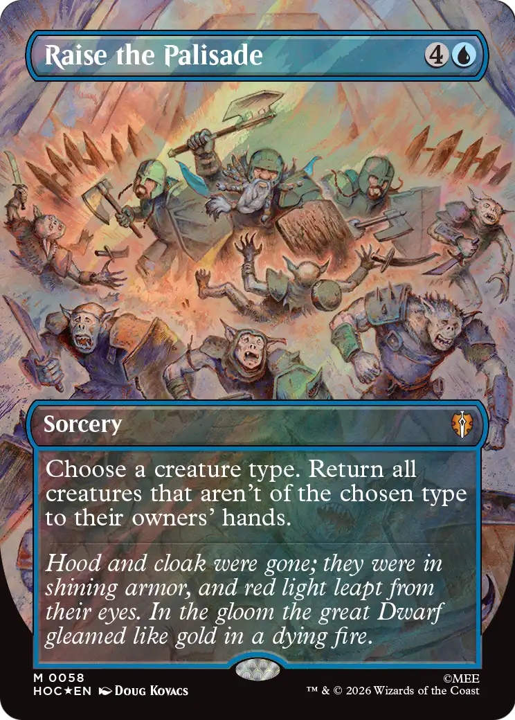 Raise the Palisade (Borderless) (Surge Foil) [The Hobbit: Eternal-Legal] | Chromatic Games