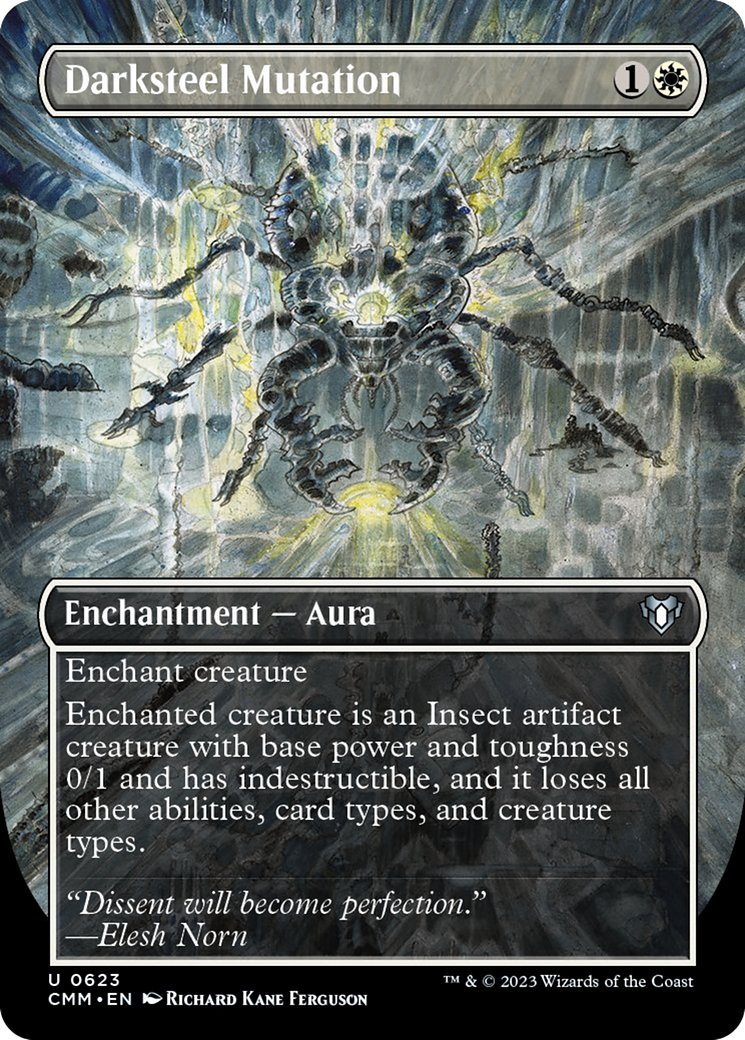 Darksteel Mutation (Borderless Alternate Art) [Commander Masters] | Chromatic Games