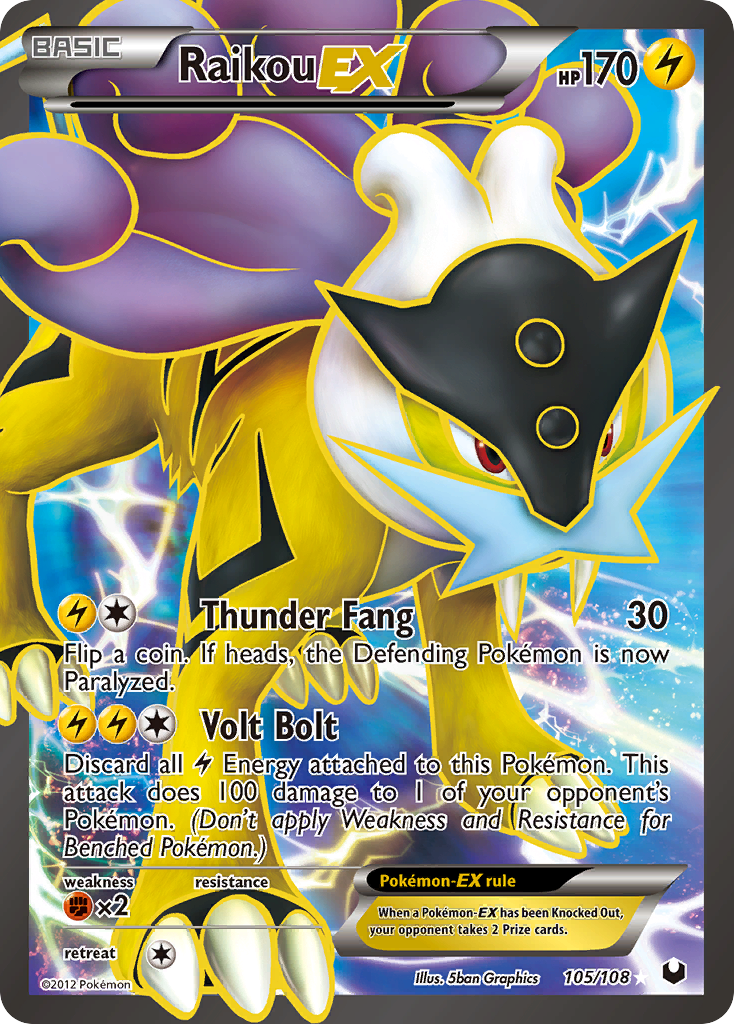 Raikou EX (105/108) [Black & White: Dark Explorers] | Chromatic Games