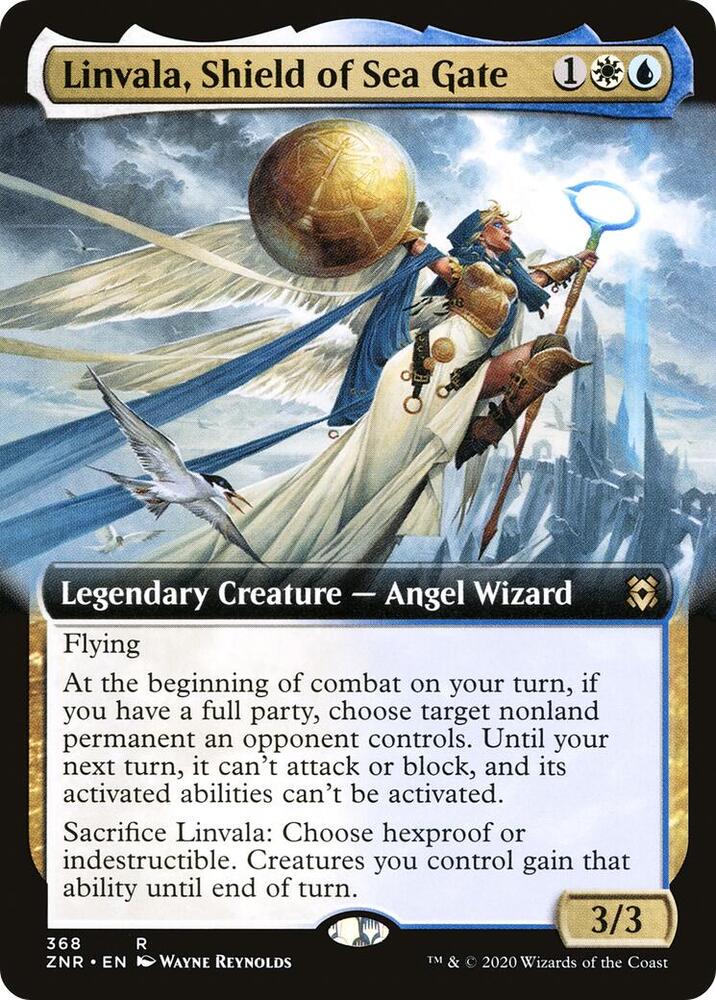 Linvala, Shield of Sea Gate 368/280 (Zendikar Rising)  - Extended Art | Chromatic Games
