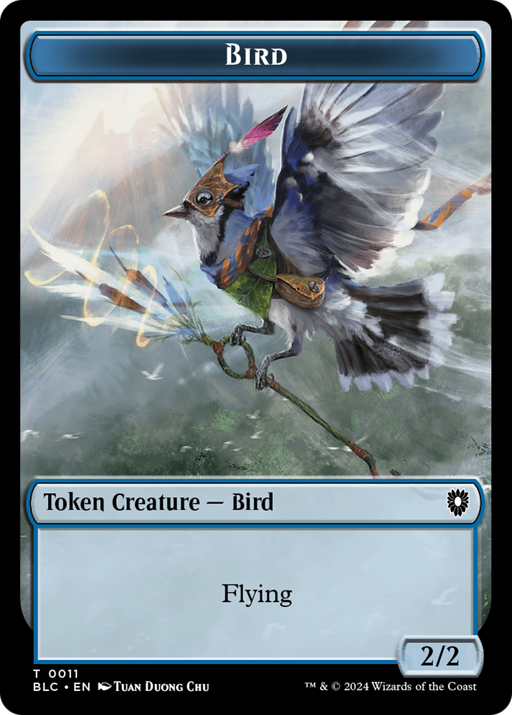 Bird (011) // Fish Double-Sided Token [Bloomburrow Commander Tokens] | Chromatic Games