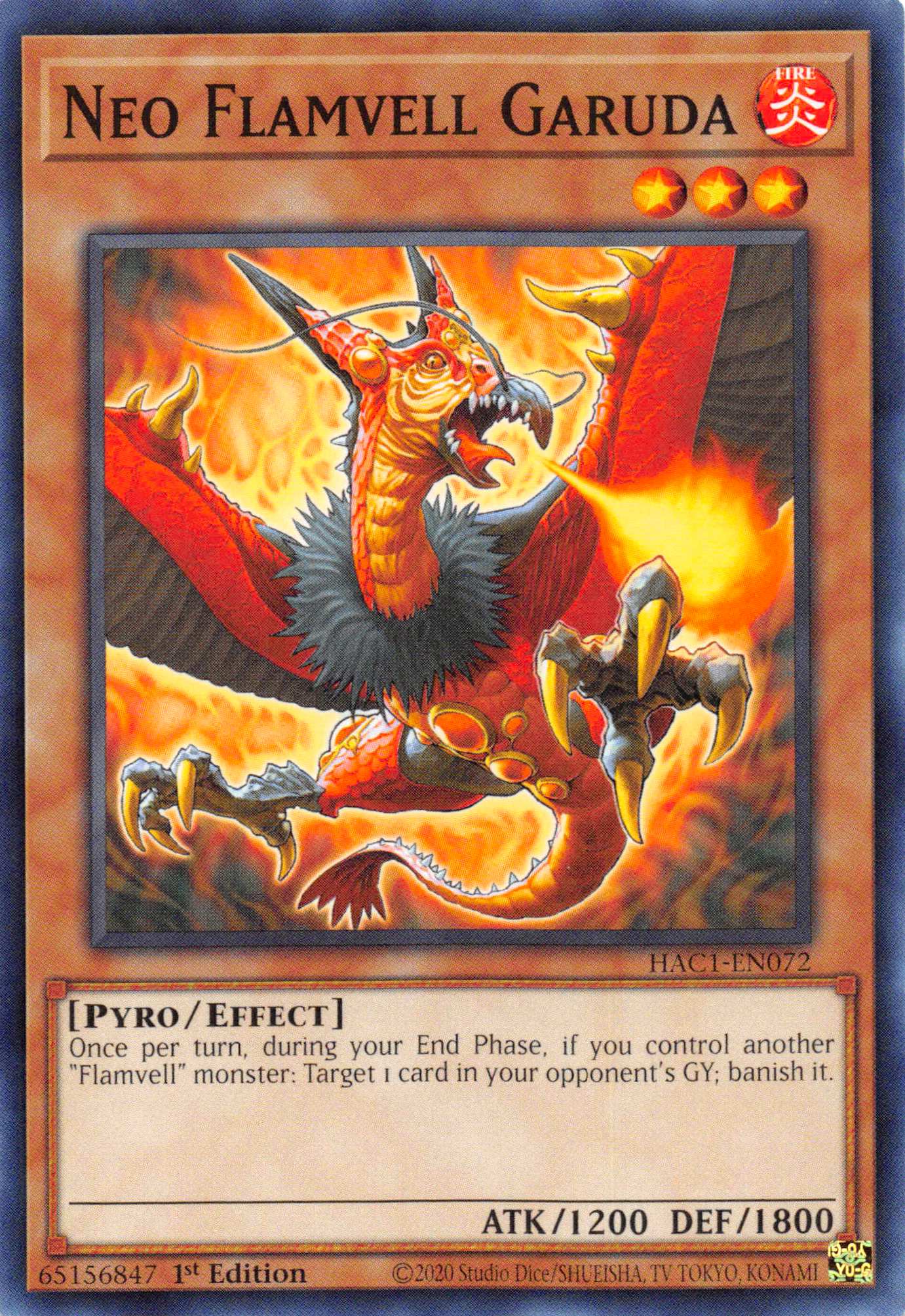 Neo Flamvell Garuda (Duel Terminal) [HAC1-EN072] Parallel Rare | Chromatic Games