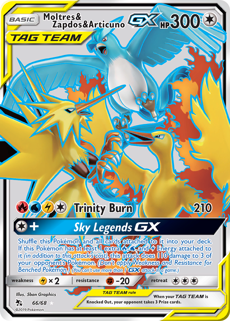 Moltres & Zapdos & Articuno GX (66/68) [Sun & Moon: Hidden Fates] | Chromatic Games