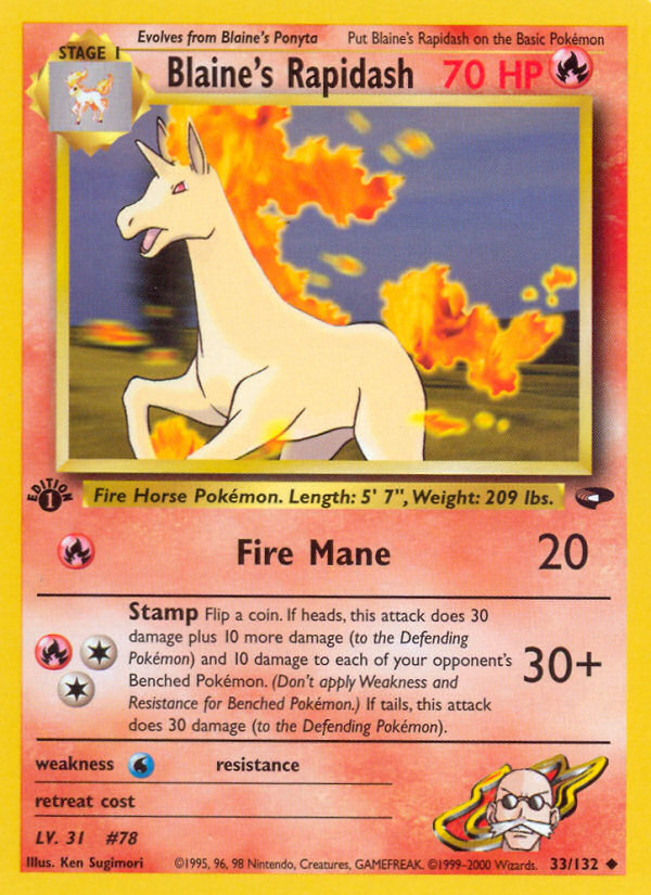 Blaine's Rapidash (33/132) [Gym Challenge 1st Edition] | Chromatic Games