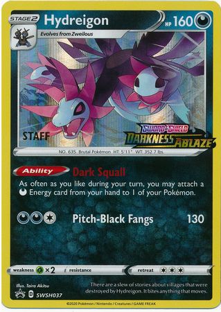 Hydreigon (SWSH037) (Staff Prerelease Promo) [Sword & Shield: Black Star Promos] | Chromatic Games