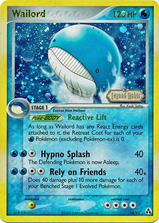 Wailord (14/92) (Stamped) [EX: Legend Maker] | Chromatic Games