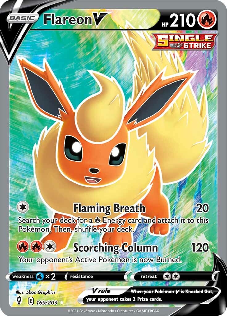 Flareon V (169/203) [Sword & Shield: Evolving Skies] | Chromatic Games