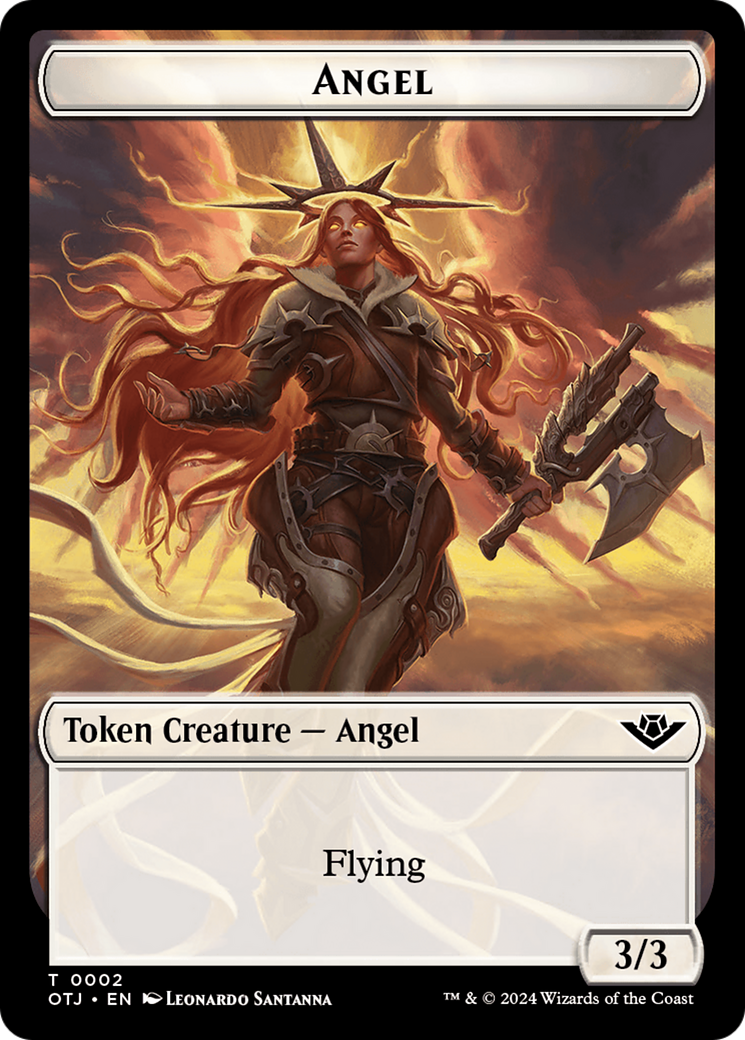 Angel // Plot Double-Sided Token [Outlaws of Thunder Junction Tokens] | Chromatic Games