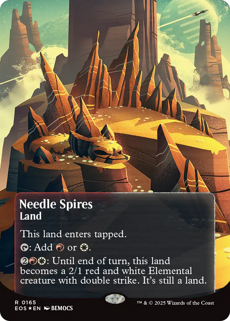 Needle Spires (0165) (Borderless) (Galaxy Foil) [Edge of Eternities: Stellar Sights] | Chromatic Games