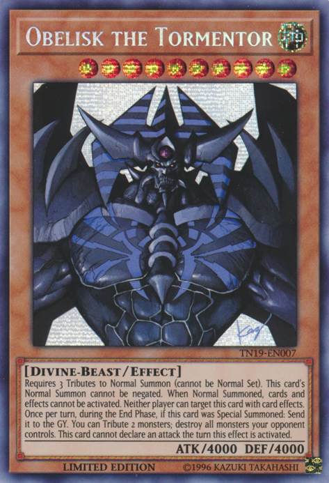 Obelisk the Tormentor [TN19-EN007] Prismatic Secret Rare | Chromatic Games