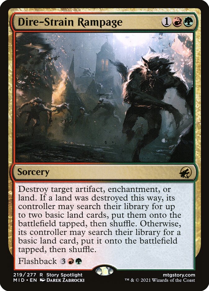 Dire-Strain Rampage 219/277 (Innistrad: Midnight Hunt)  | Chromatic Games