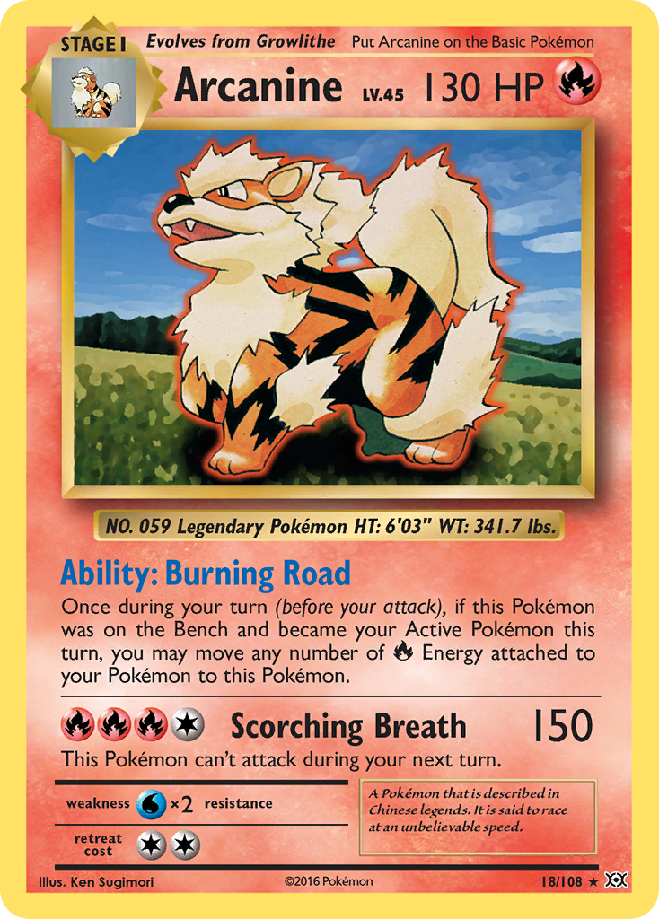 Arcanine (18/108) [XY: Evolutions] | Chromatic Games