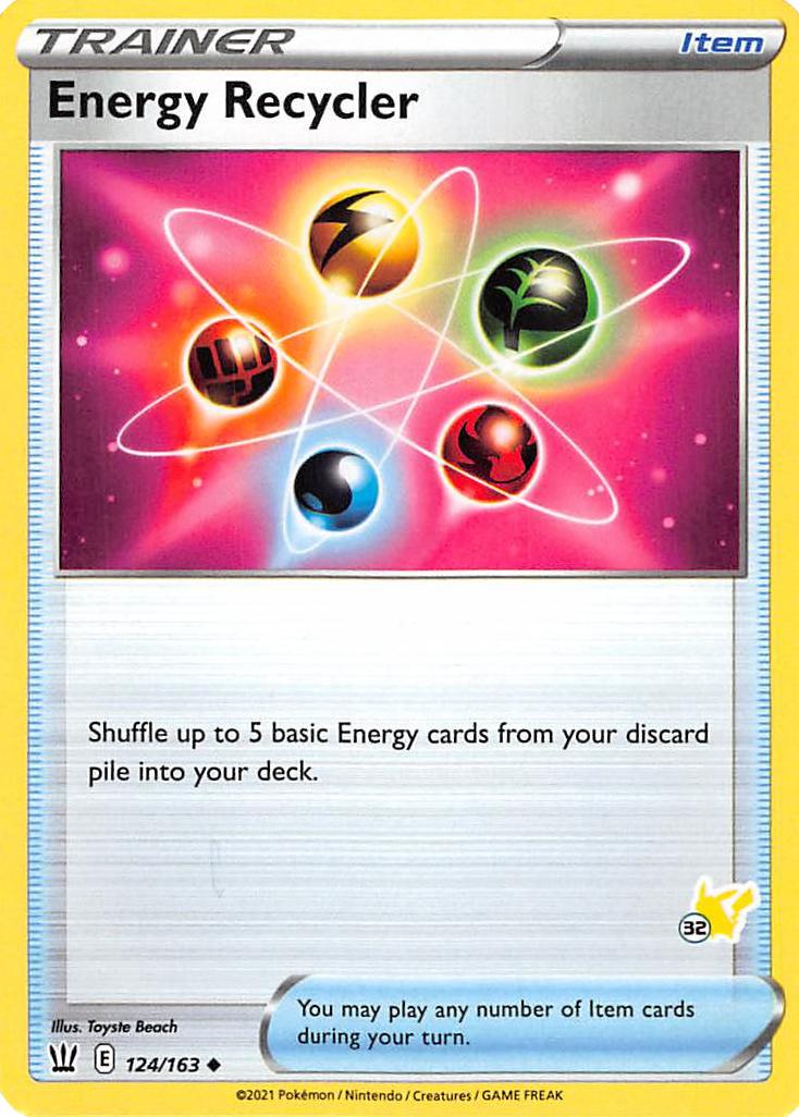 Energy Recycler (124/163) (Pikachu Stamp #32) [Battle Academy 2022] | Chromatic Games