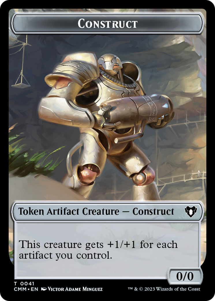 Spirit (0010) // Construct (0041) Double-Sided Token [Commander Masters Tokens] | Chromatic Games