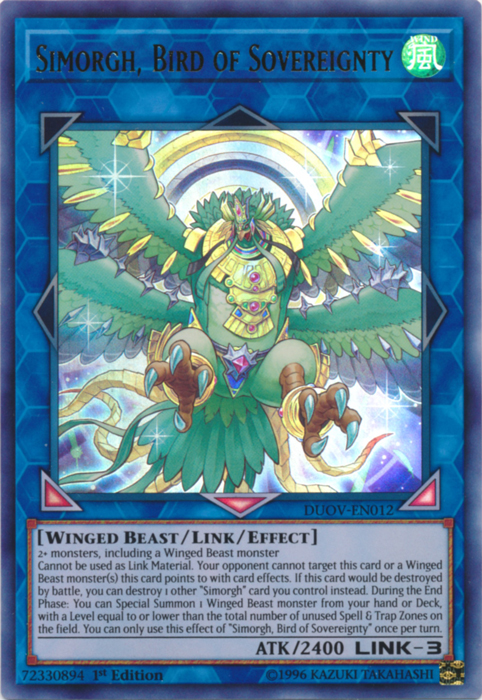 Simorgh, Bird of Sovereignty [DUOV-EN012] Ultra Rare | Chromatic Games