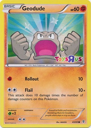 Geodude (43/83) (Toys R Us Promo) [XY: Generations] | Chromatic Games