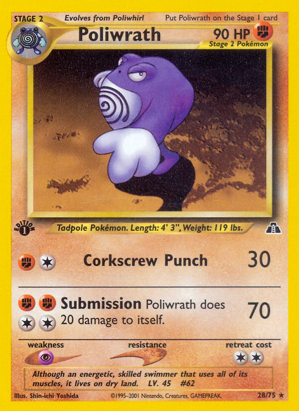 Poliwrath (28/75) [Neo Discovery 1st Edition] | Chromatic Games