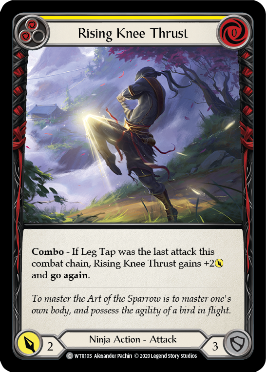 Rising Knee Thrust (Yellow) [U-WTR105] (Welcome to Rathe Unlimited)  Unlimited Rainbow Foil | Chromatic Games