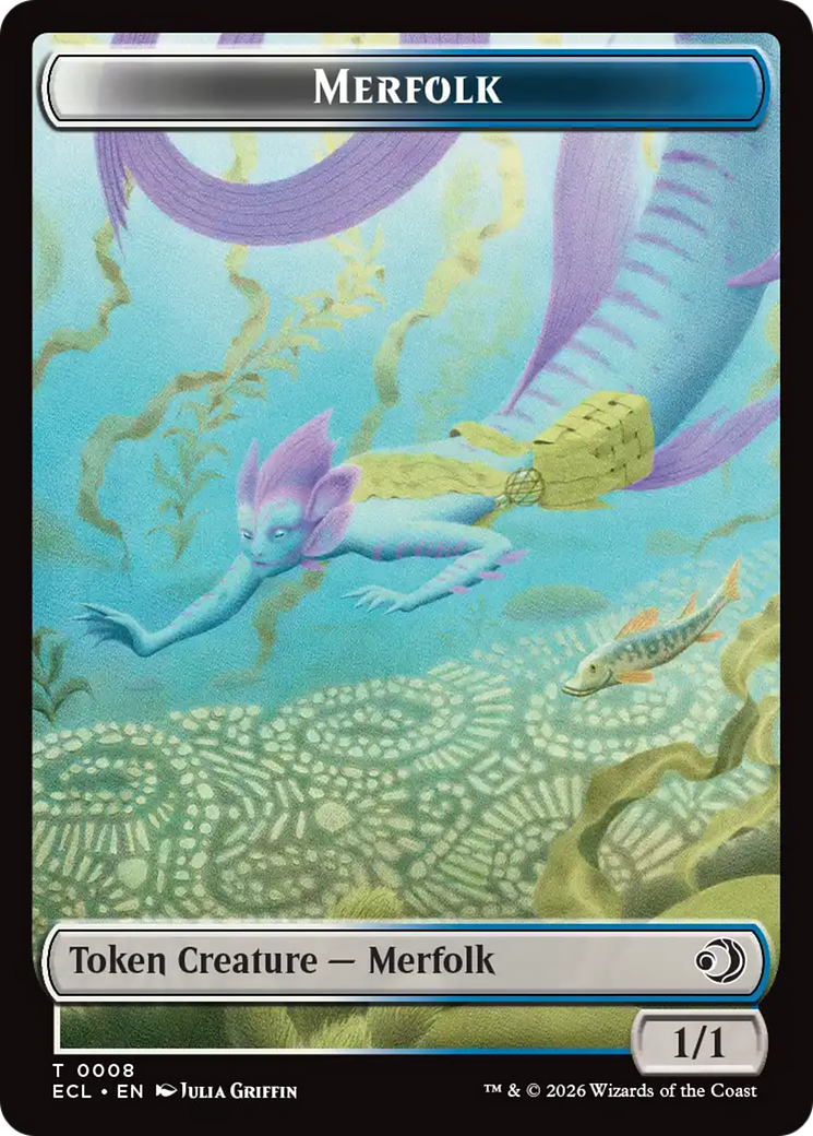 Merfolk // Worm Double-Sided Token [Lorwyn Eclipsed Tokens] | Chromatic Games