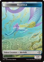 Merfolk // Worm Double-Sided Token [Lorwyn Eclipsed Tokens] | Chromatic Games