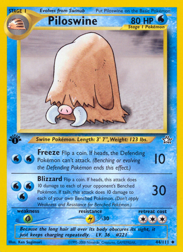 Piloswine (44/111) [Neo Genesis 1st Edition] | Chromatic Games
