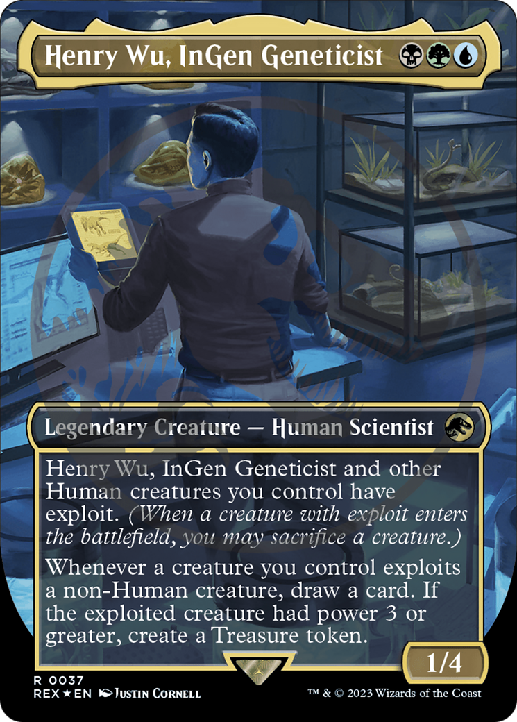 Henry Wu, InGen Geneticist (Emblem) (Borderless) [Jurassic World Collection Tokens] | Chromatic Games