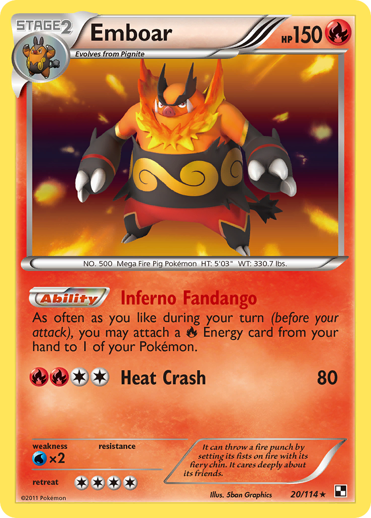 Emboar (20/114) [Black & White: Base Set] | Chromatic Games