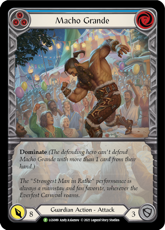 Macho Grande (Blue) [LGS089] (Promo)  Rainbow Foil | Chromatic Games