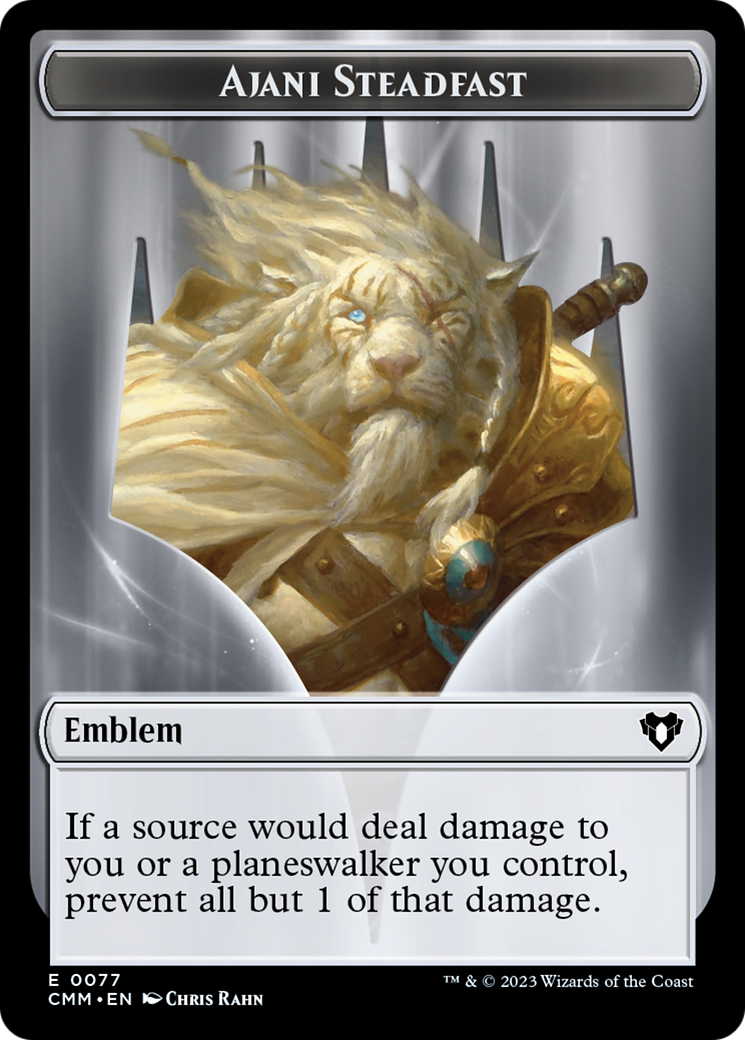 Ajani Steadfast Emblem // Wizard Double-Sided Token [Commander Masters Tokens] | Chromatic Games