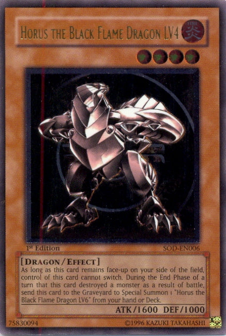 Horus The Black Flame Dragon LV4 [SOD-EN006] Ultimate Rare | Chromatic Games