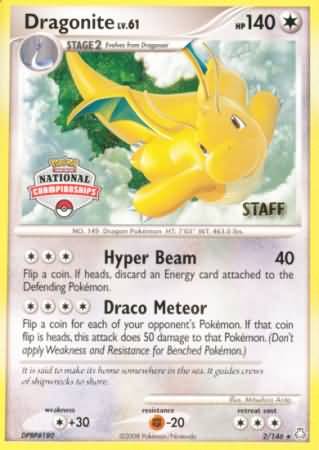 Dragonite (2/146) (National Championship Staff) [Diamond & Pearl: Legends Awakened] | Chromatic Games