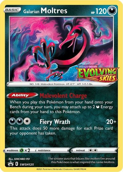 Galarian Moltres (SWSH125) (Prerelease Promo) [Sword & Shield: Black Star Promos] | Chromatic Games