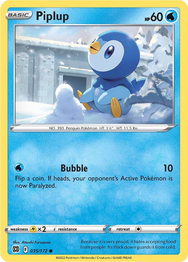 Piplup (035/172) [Sword & Shield: Brilliant Stars] | Chromatic Games