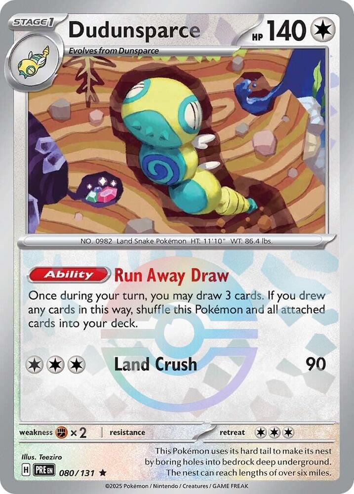 Dudunsparce (080/131) (Poke Ball Pattern) [Scarlet & Violet: Prismatic Evolutions] | Chromatic Games