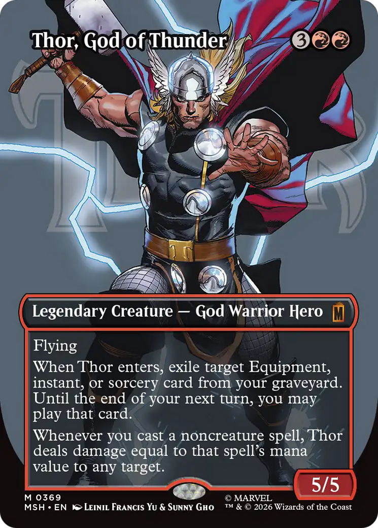 Thor, God of Thunder (Borderless) (0369) [Marvel Super Heroes] | Chromatic Games