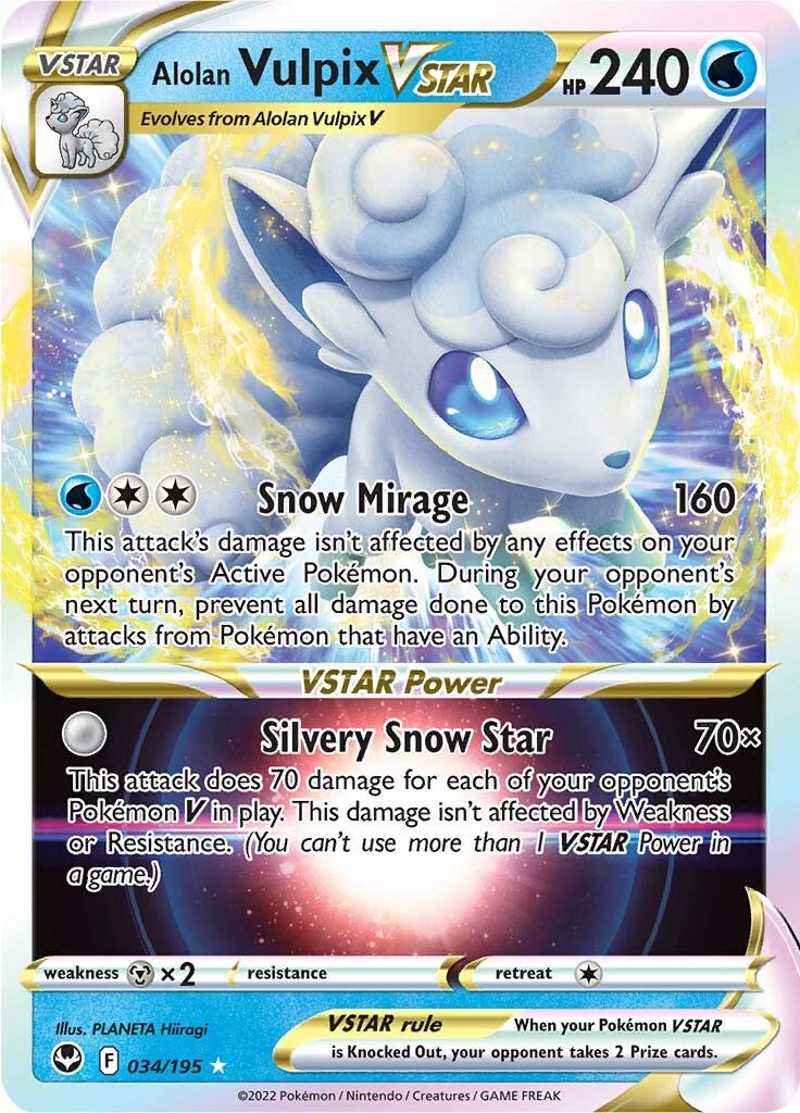 Alolan Vulpix VSTAR (034/195) [Sword & Shield: Silver Tempest] | Chromatic Games