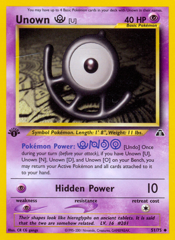 Unown [U] (51/75) [Neo Discovery 1st Edition] | Chromatic Games