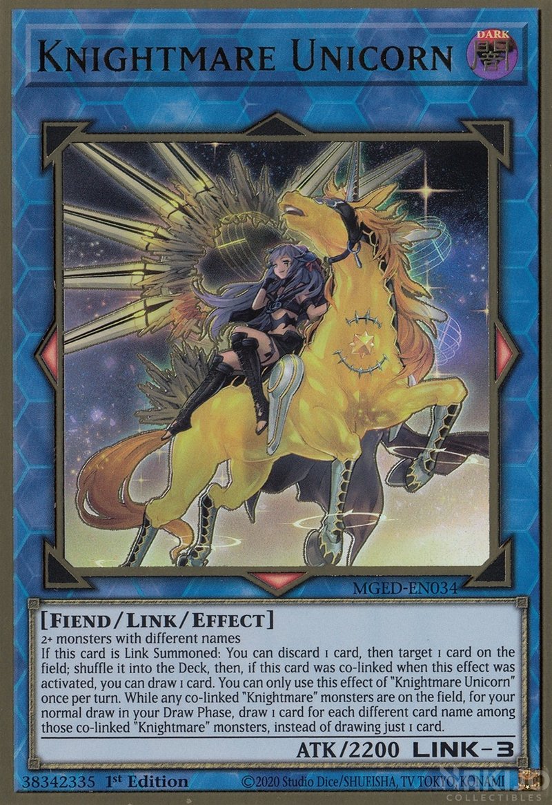 Knightmare Unicorn (Alternate Art) [MGED-EN034] Gold Rare | Chromatic Games