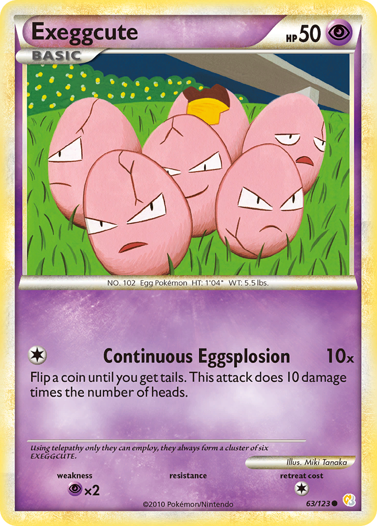 Exeggcute (63/123) [HeartGold & SoulSilver: Base Set] | Chromatic Games