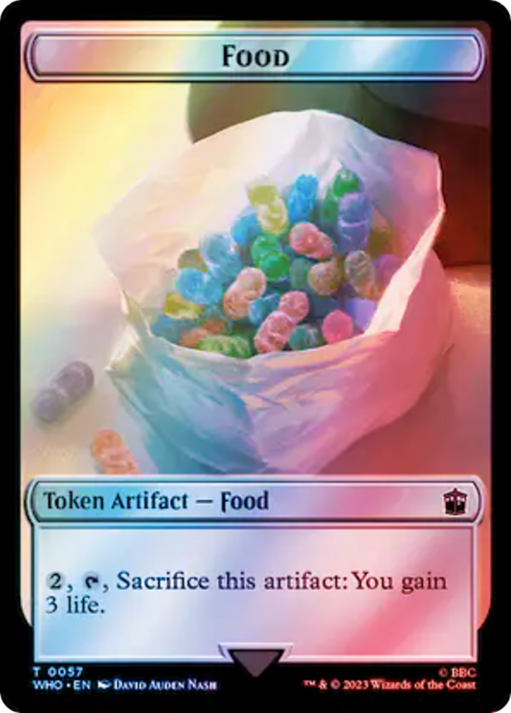 Alien Angel // Food (0057) Double-Sided Token (Surge Foil) [Doctor Who Tokens] | Chromatic Games