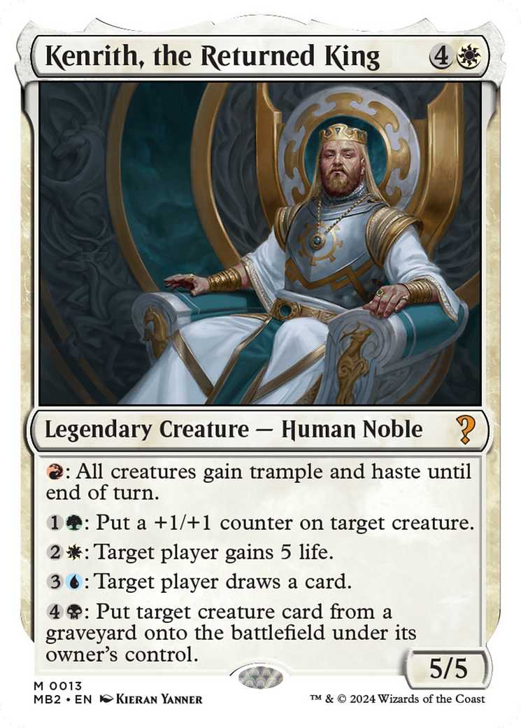 Kenrith, the Returned King (White Border) [Mystery Booster 2] | Chromatic Games