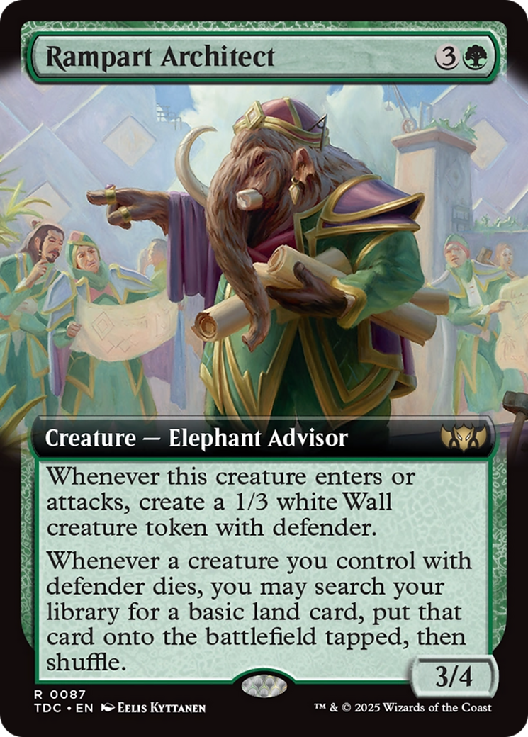 Rampart Architect (Extended Art) [Tarkir: Dragonstorm Commander] | Chromatic Games