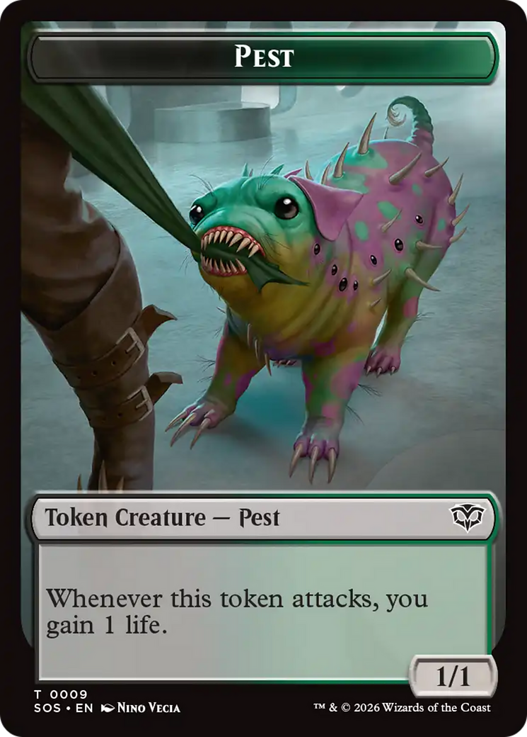 Fractal (0005) // Pest (0009) Double-Sided Token [Secrets of Strixhaven Tokens] | Chromatic Games