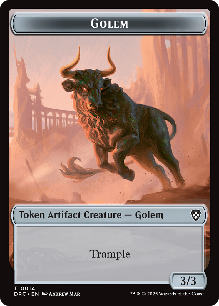 Golem (0014) // Golem (0015) Double-Sided Token [Aetherdrift Tokens] | Chromatic Games