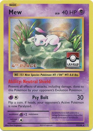 Mew (53/108) (League Promo 4th Place) [XY: Evolutions] | Chromatic Games