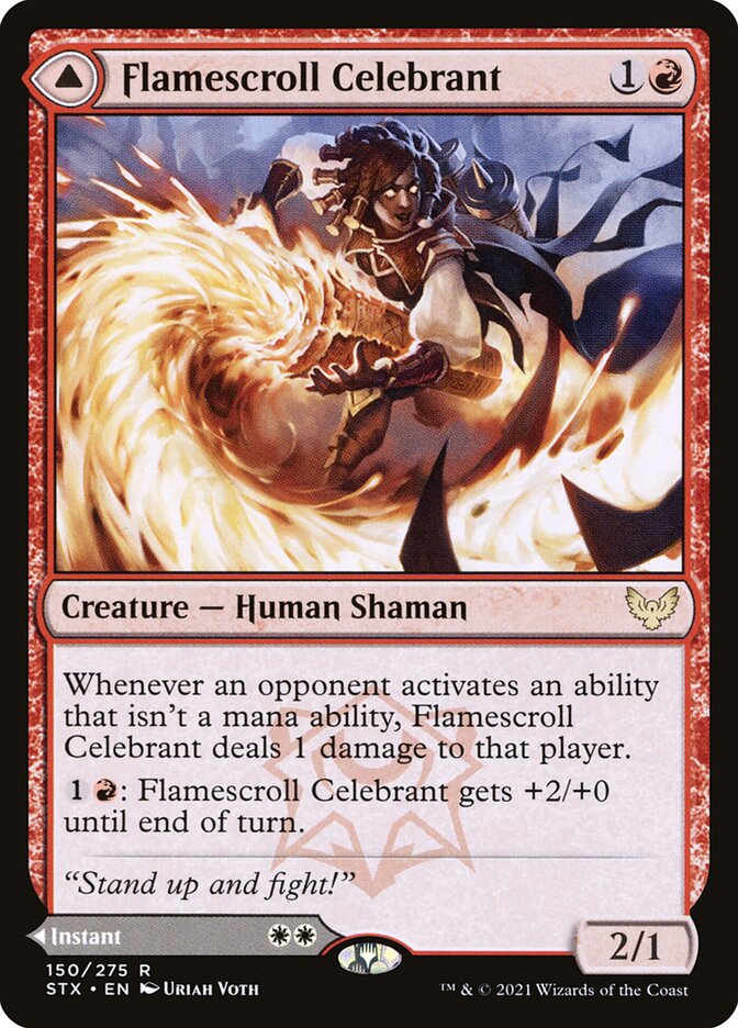 Flamescroll Celebrant // Revel in Silence 150 (Strixhaven: School of Mages)  | Chromatic Games