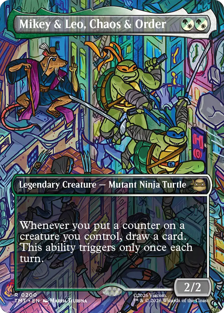 Mikey & Leo, Chaos & Order (Borderless) [Teenage Mutant Ninja Turtles] | Chromatic Games