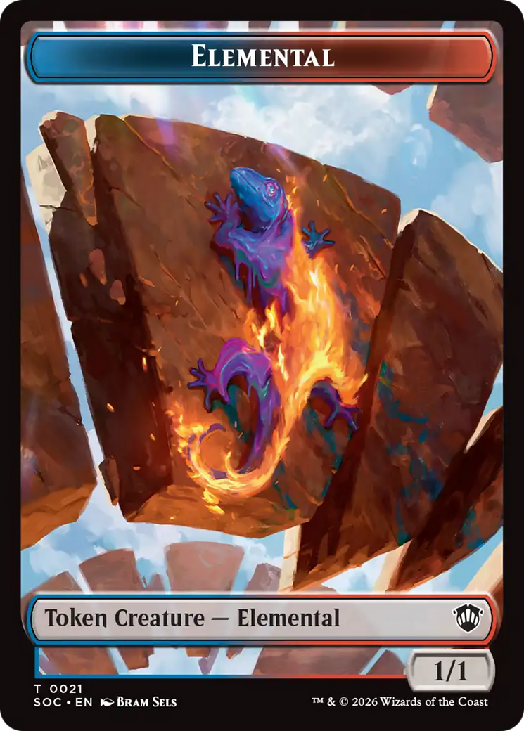Elemental (0021) // Phyrexian Myr Double-Sided Token [Secrets of Strixhaven Commander Tokens] | Chromatic Games